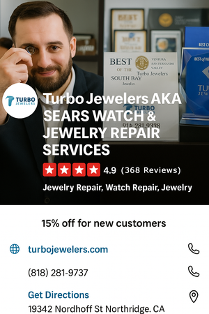  Turbo Jewelers is Best High Rated, 4.9 Star on Yelp 